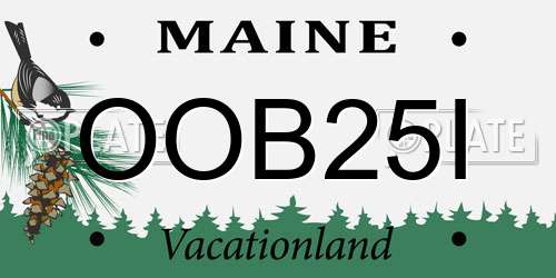 OOB25I Maine License Plate