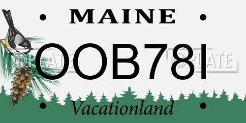 OOB78I Maine License Plate