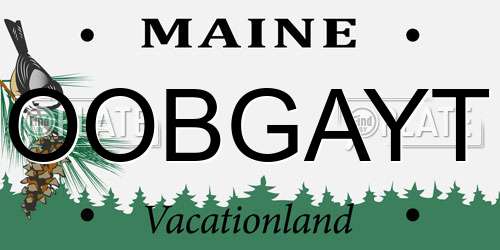 OOBGAYT Maine License Plate
