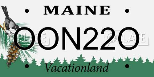 OON22O Maine License Plate