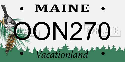 OON270 Maine License Plate