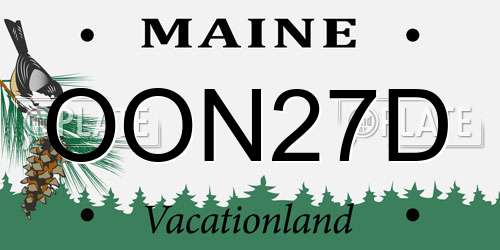 OON27D Maine License Plate