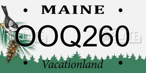 OOQ260 Maine License Plate
