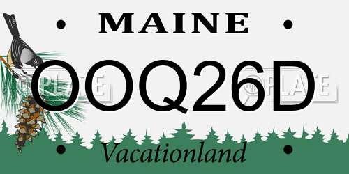 OOQ26D Maine License Plate