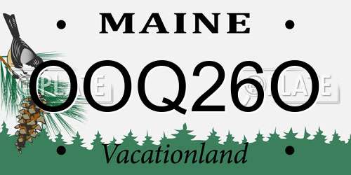 OOQ26O Maine License Plate