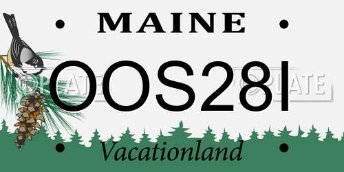 OOS28I Maine License Plate