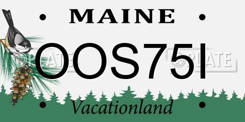 OOS75I Maine License Plate