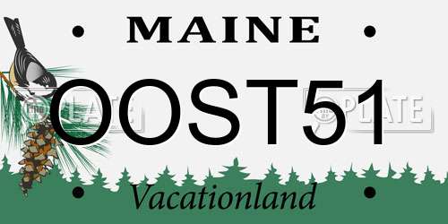 OOST51 Maine License Plate