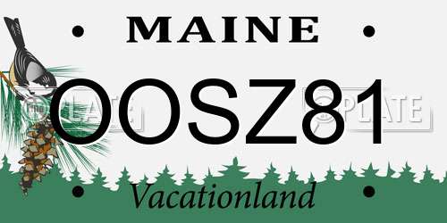 OOSZ81 Maine License Plate