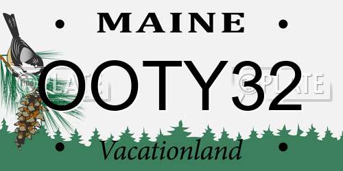 OOTY32 Maine License Plate