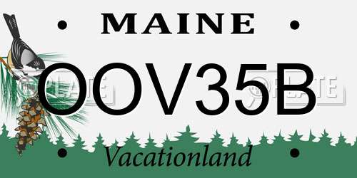 OOV35B Maine License Plate