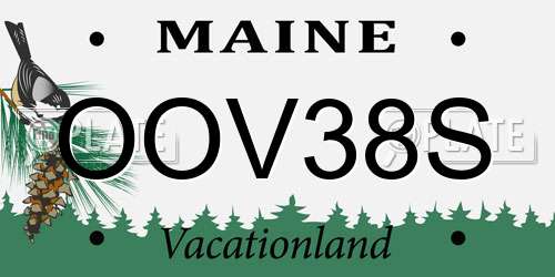 OOV38S Maine License Plate