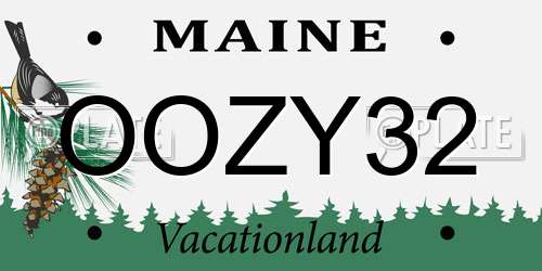 OOZY32 Maine License Plate