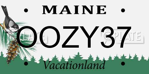 OOZY37 Maine License Plate