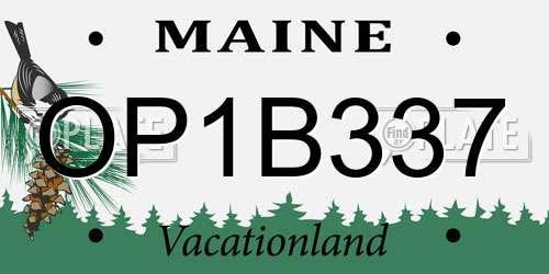 OP1B337 Maine License Plate