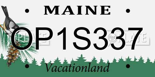 OP1S337 Maine License Plate