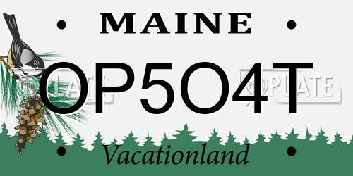 OP5O4T Maine License Plate