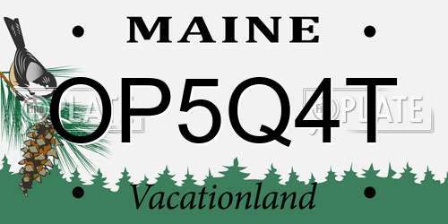 OP5Q4T Maine License Plate
