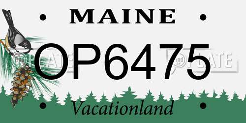OP6475 Maine License Plate