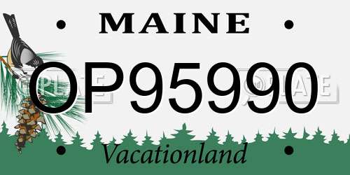 OP95990 Maine License Plate