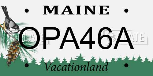 OPA46A Maine License Plate