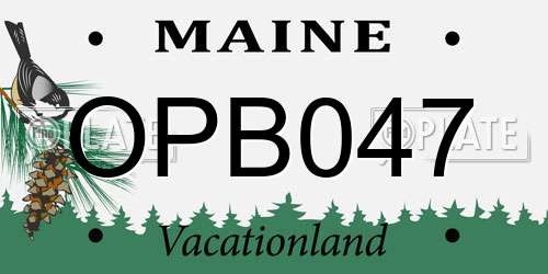 OPB047 Maine License Plate