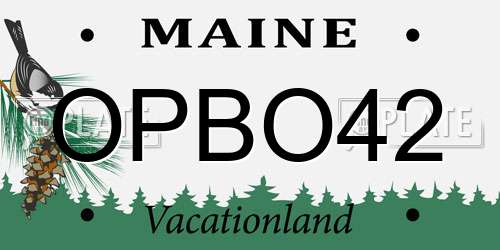 OPBO42 Maine License Plate
