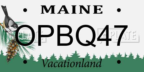 OPBQ47 Maine License Plate