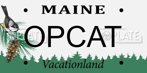 OPCAT Maine License Plate