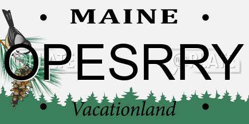 OPESRRY Maine License Plate