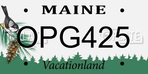 OPG425 Maine License Plate