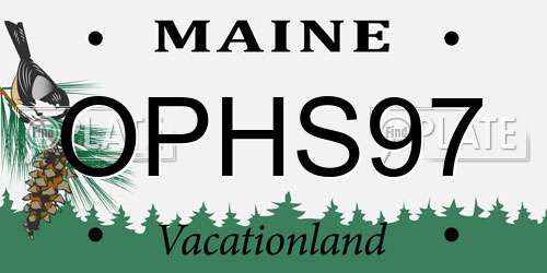 OPHS97 Maine License Plate