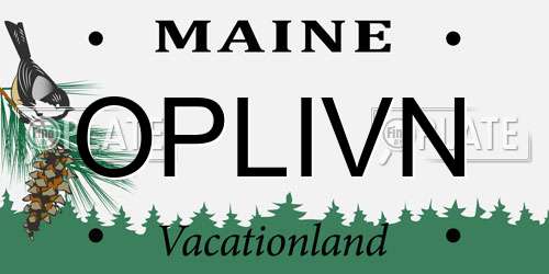 OPLIVN Maine License Plate