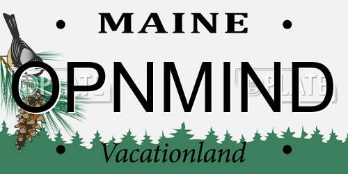 OPNMIND Maine License Plate