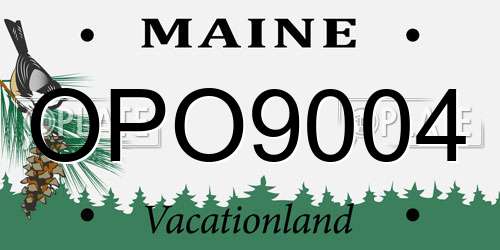 OPO9004 Maine License Plate