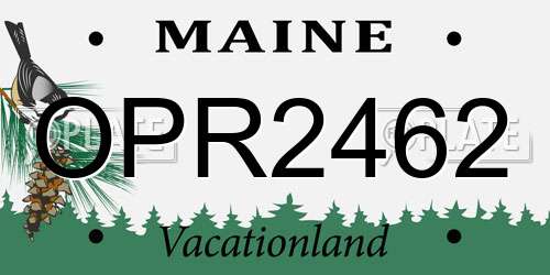 OPR2462 Maine License Plate