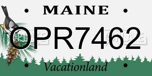 OPR7462 Maine License Plate