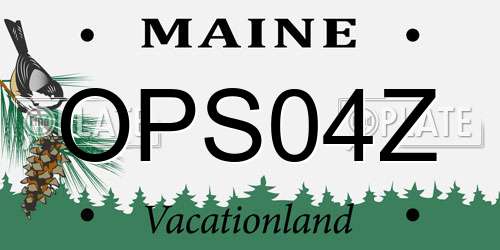 OPS04Z Maine License Plate