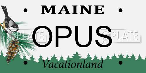 OPUS Maine License Plate