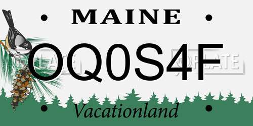 OQ0S4F Maine License Plate
