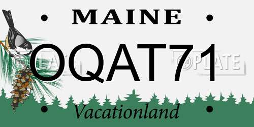 OQAT71 Maine License Plate