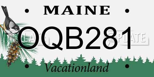 OQB281 Maine License Plate