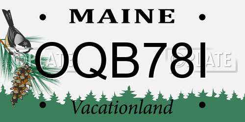 OQB78I Maine License Plate