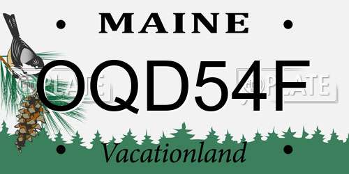 OQD54F Maine License Plate
