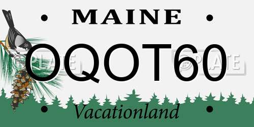 OQOT60 Maine License Plate