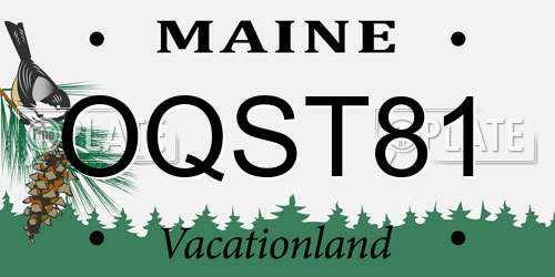 OQST81 Maine License Plate