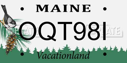OQT98I Maine License Plate