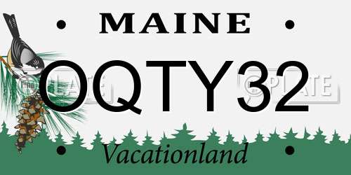 OQTY32 Maine License Plate