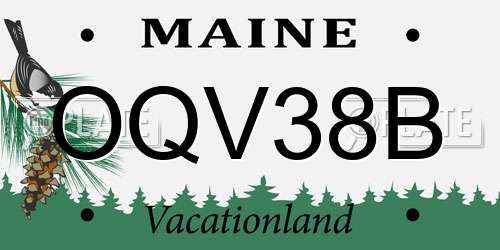 OQV38B Maine License Plate