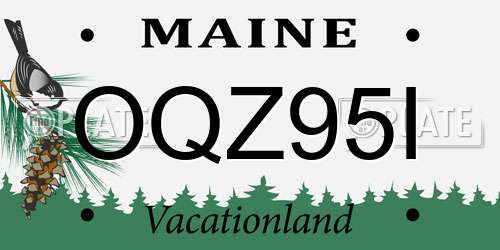 OQZ95I Maine License Plate